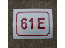 Cedulka číslo evidenční (tabulka lepená na budovu) - viz též smaltované cedule