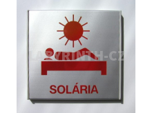 Cedulka ke dveřím - štítek s piktogramem označující solárium