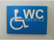 Cedulka ke dveřím - štítek s piktogramem označující WC pro imobilní občany
