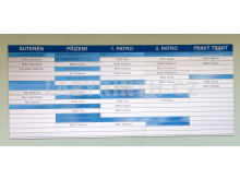 informační tabule vícesloupcová se seznamem firem (cedule na budovu)