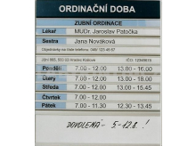 Ordinační doba se vzkazovníkem