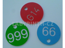 Číslování klíčů - štítky na klíče, plastová kolečka na klíče v různých barvách