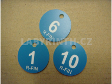 Cedulka na klíče - označení klíčů plastovými kolečky s číslicí a textem