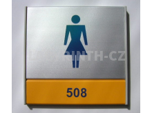 Piktogram WC ženy  z plochého lamelového systému