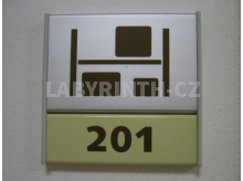 Cedulka ke dveřím - štítek s piktogramem označující sklad